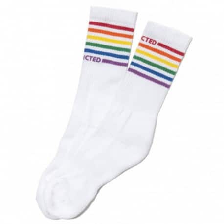 Addicted Chaussettes Rainbow Blanches