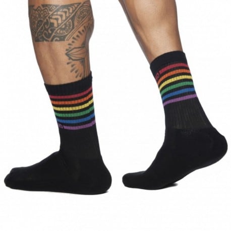 Addicted Rainbow Socks - Black