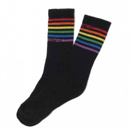 Addicted Rainbow Socks - Black