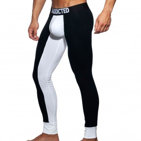 Combi Rib Long John - White - Black