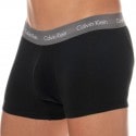 Calvin Klein 3-Pack Cotton Stretch Boxers - Black with Color Waistband