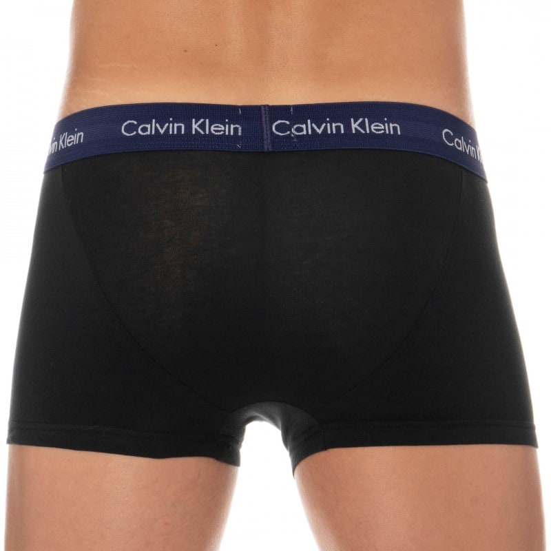 Calvin Klein 3-Pack Cotton Stretch Boxers - Black with Color Waistband