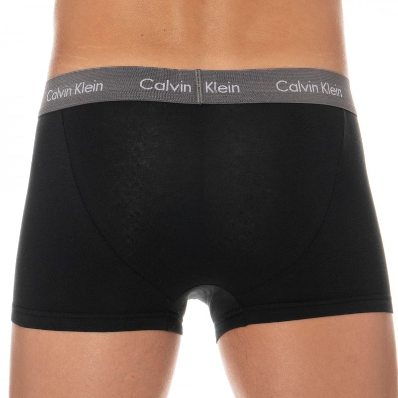 Calvin Klein 3-Pack Cotton Stretch Boxers - Black with Color Waistband