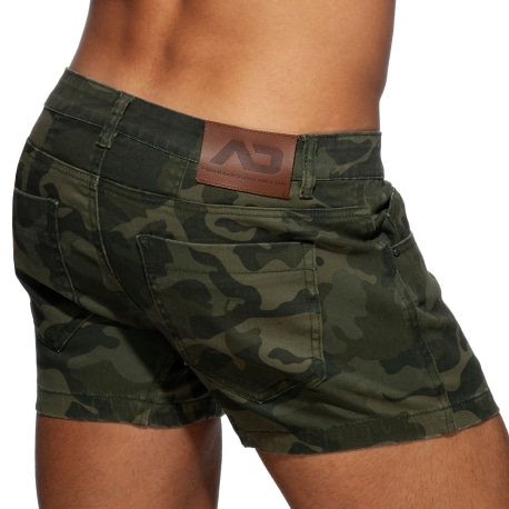 Addicted Short en Jeans Camouflage Kaki