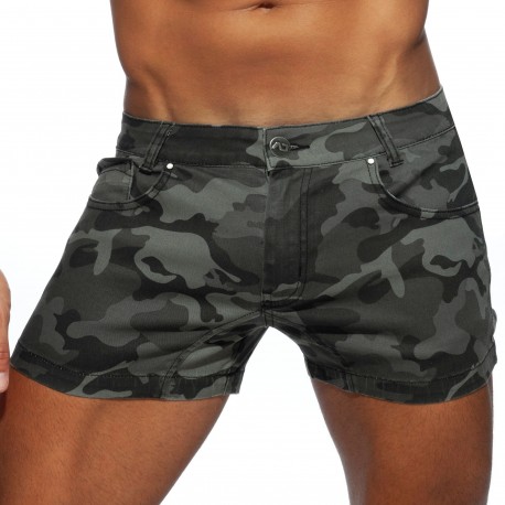 Addicted Camo Jeans Short - Grey