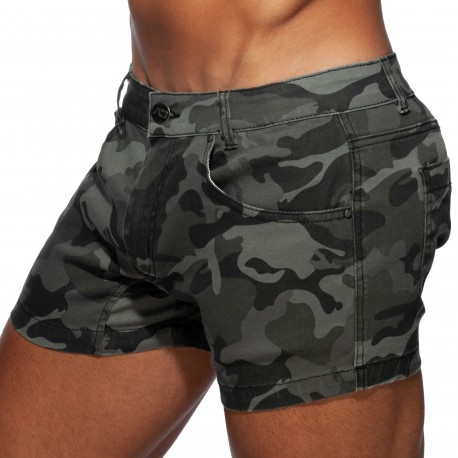 Addicted Camo Jeans Short - Grey