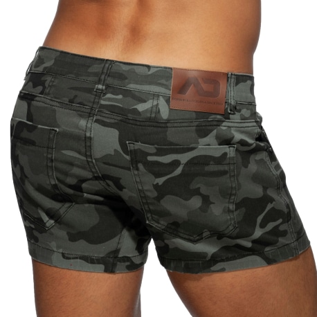 Addicted Short en Jeans Camouflage Gris