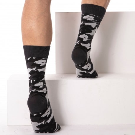 SKU Camo Cotton Dress Socks - Grey