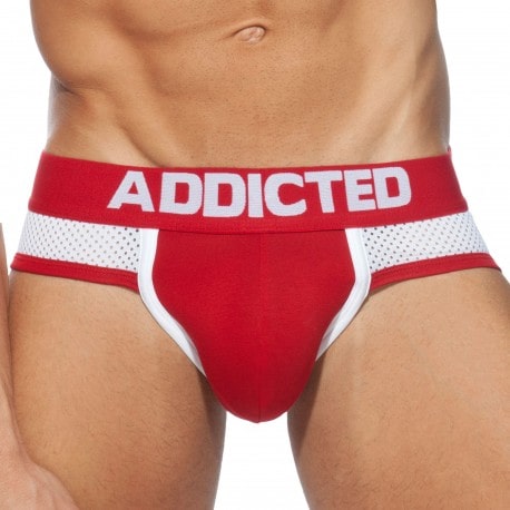 Addicted 3-Pack Combi Mesh Briefs - Black - Red - Navy Blue