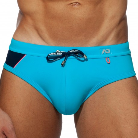 Addicted Racing Side Swim Briefs - Turquoise Blue