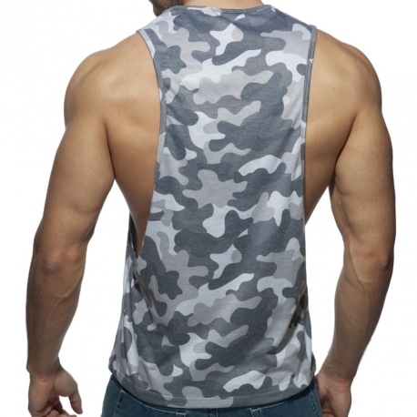 Addicted Débardeur Low Rider Washed Camo Gris