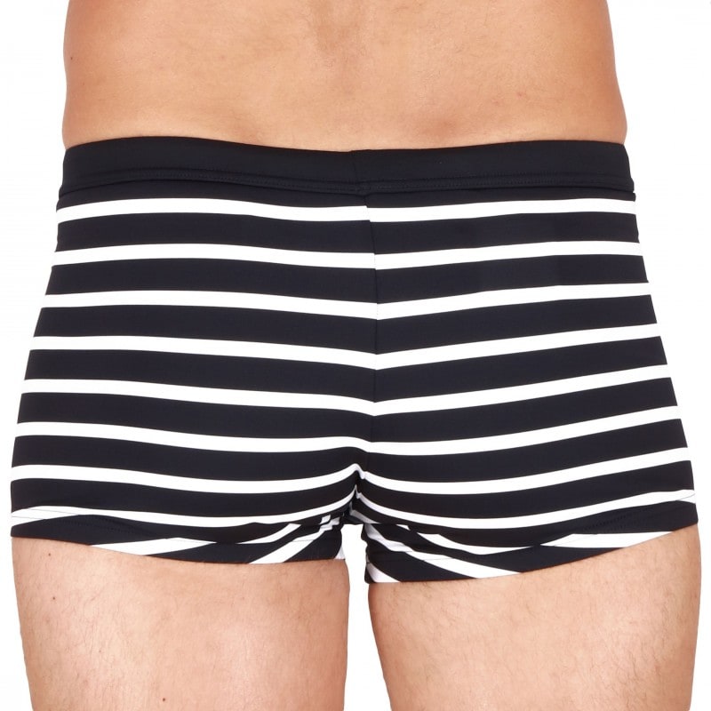 HOM Pavillon Swim Trunks - Navy - White Stripe