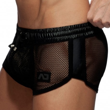 Addicted C-Through Mesh Rocky Shorts - Black