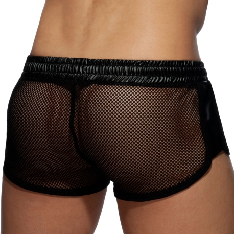 Addicted C-Through Mesh Rocky Shorts - Black