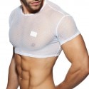 Addicted C-Through Mesh Cropped Top - White