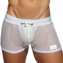 Addicted C-Through Mesh Shorts - White