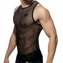 Addicted C-Through Mesh Tank Top - Black