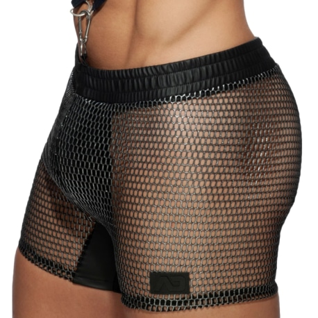 Addicted C-Through Mesh Sport Shorts - Black