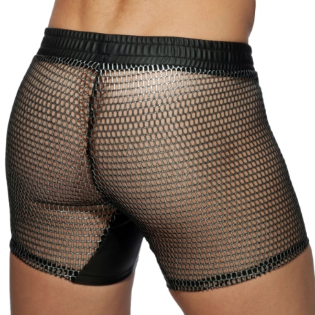 Addicted C-Through Mesh Sport Shorts - Black