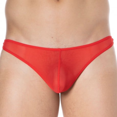 Doreanse Sexy Plain Tulle Thong - Red