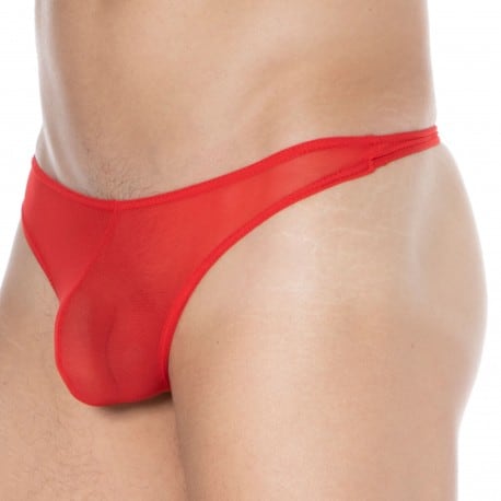 Doreanse Sexy Plain Tulle Thong - Red