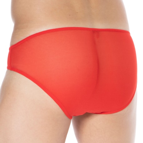 Doreanse Sexy Plain Tulle Briefs - Red