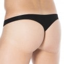 Doreanse Sexy Cotton Modal Plain Thong - Black