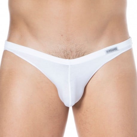 Doreanse Sexy Cotton Modal Plain Thong - White