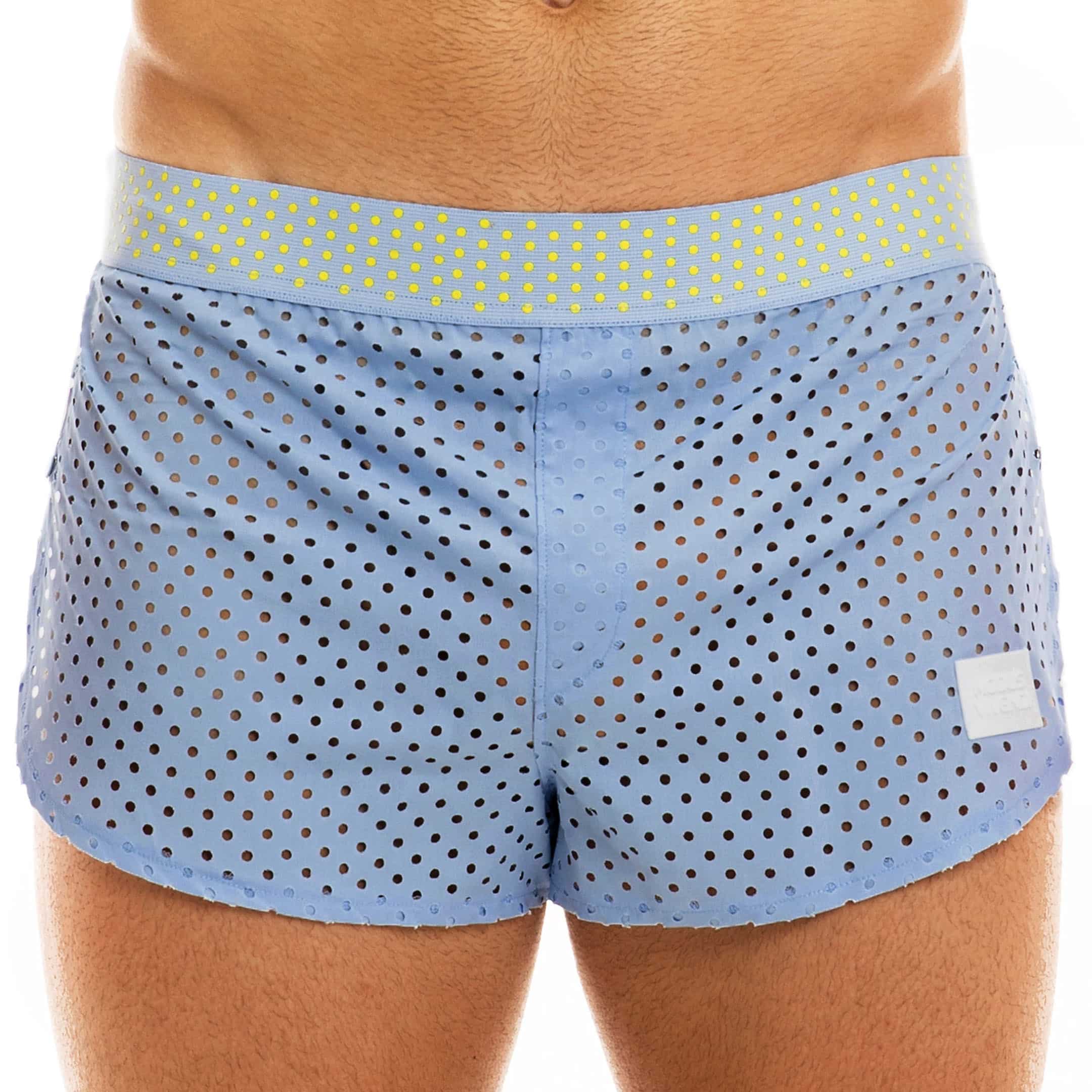 blue jogging shorts