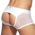 AD Fetish Mesh Mixed Bottomless Boxer - White