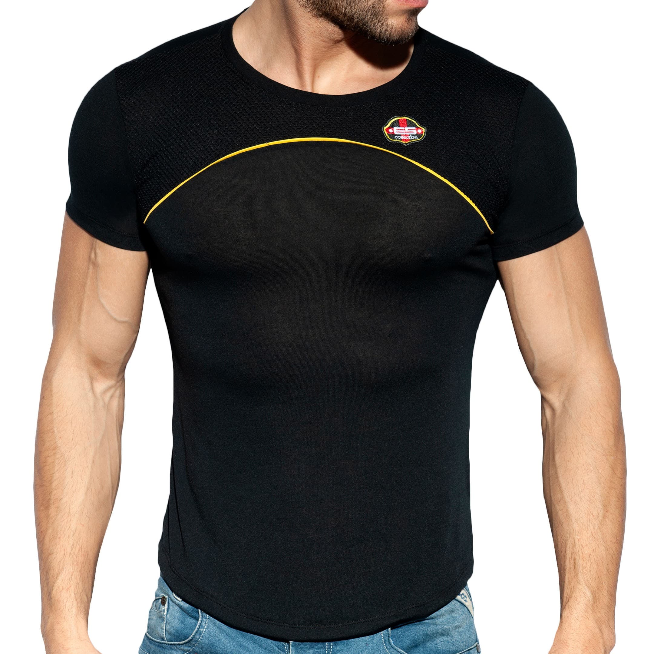 ES Collection Combi Mesh T-Shirt - Black | INDERWEAR