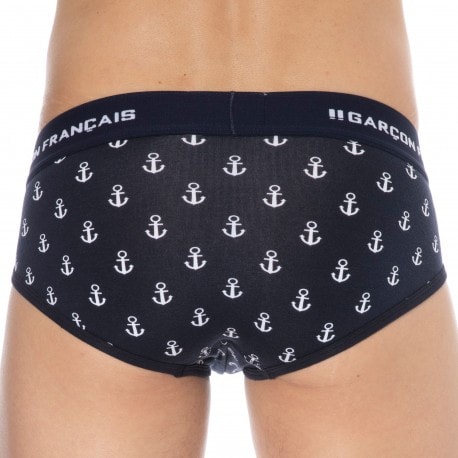 Garçon Français Anchor Cotton Briefs - Navy