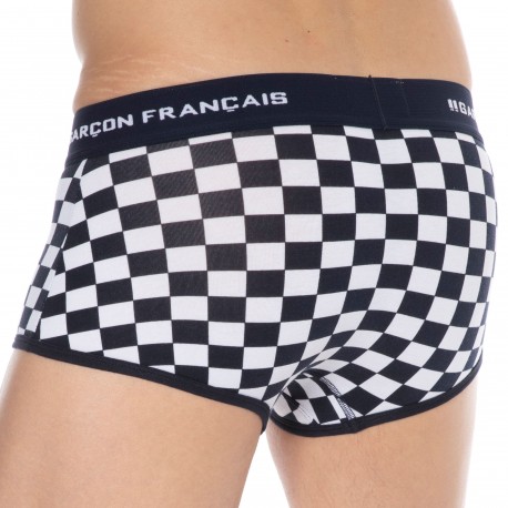 Garçon Français Boxer Court Damier Coton 