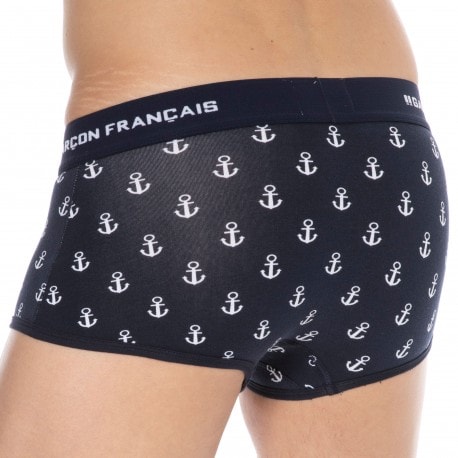 Garçon Français Anchor Cotton Trunks - Navy