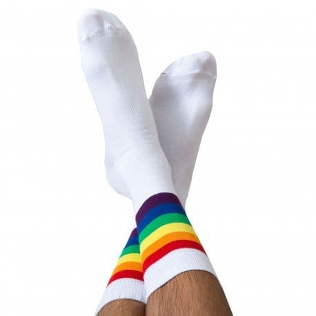 Garçon Français Striped Cotton Socks - Rainbow