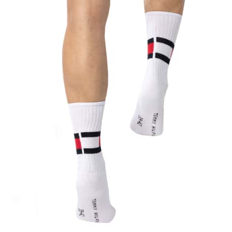 Tommy Hilfiger Chaussettes de Sport Flag Coton Blanches