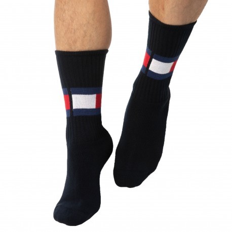 Tommy Hilfiger Flag Cotton Sports Socks - Navy