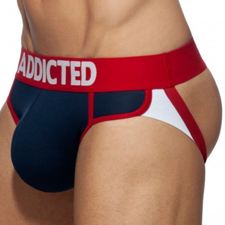 Addicted 3-Pack Second Skin Jocks - White - Navy - Royal