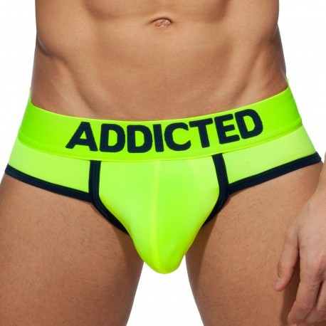 Addicted Cockring Swimderwear Briefs - Neon Yellow