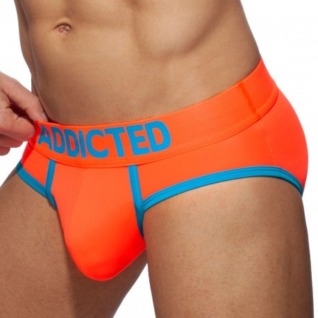 Addicted Cockring Swimderwear Briefs - Neon Orange