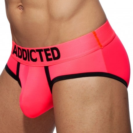 Addicted Cockring Swimderwear Briefs - Neon Pink