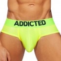 Addicted Cockring Neon Mesh Briefs - Neon Yellow