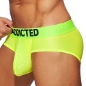 Addicted Cockring Neon Mesh Briefs - Neon Yellow