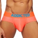 Addicted Cockring Neon Mesh Briefs - Neon Orange