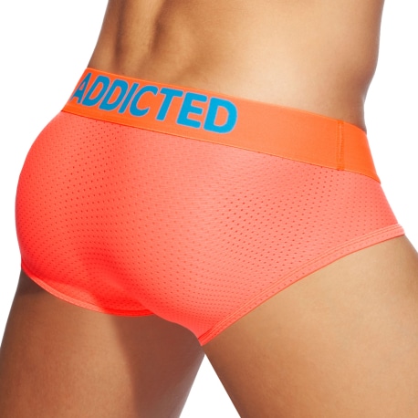 Addicted Slip Cockring Mesh Neon Orange Fluo