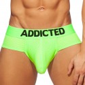 Addicted Cockring Neon Mesh Briefs - Neon Green