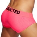 Addicted Cockring Neon Mesh Briefs - Neon Pink