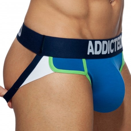 Addicted Lot de 3 Jock Straps Second Skin Blanc - Marine - Bleu Roi