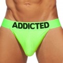 Addicted Cockring Neon Mesh Tanga Briefs - Neon Green