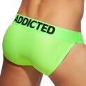 Addicted Cockring Neon Mesh Tanga Briefs - Neon Green